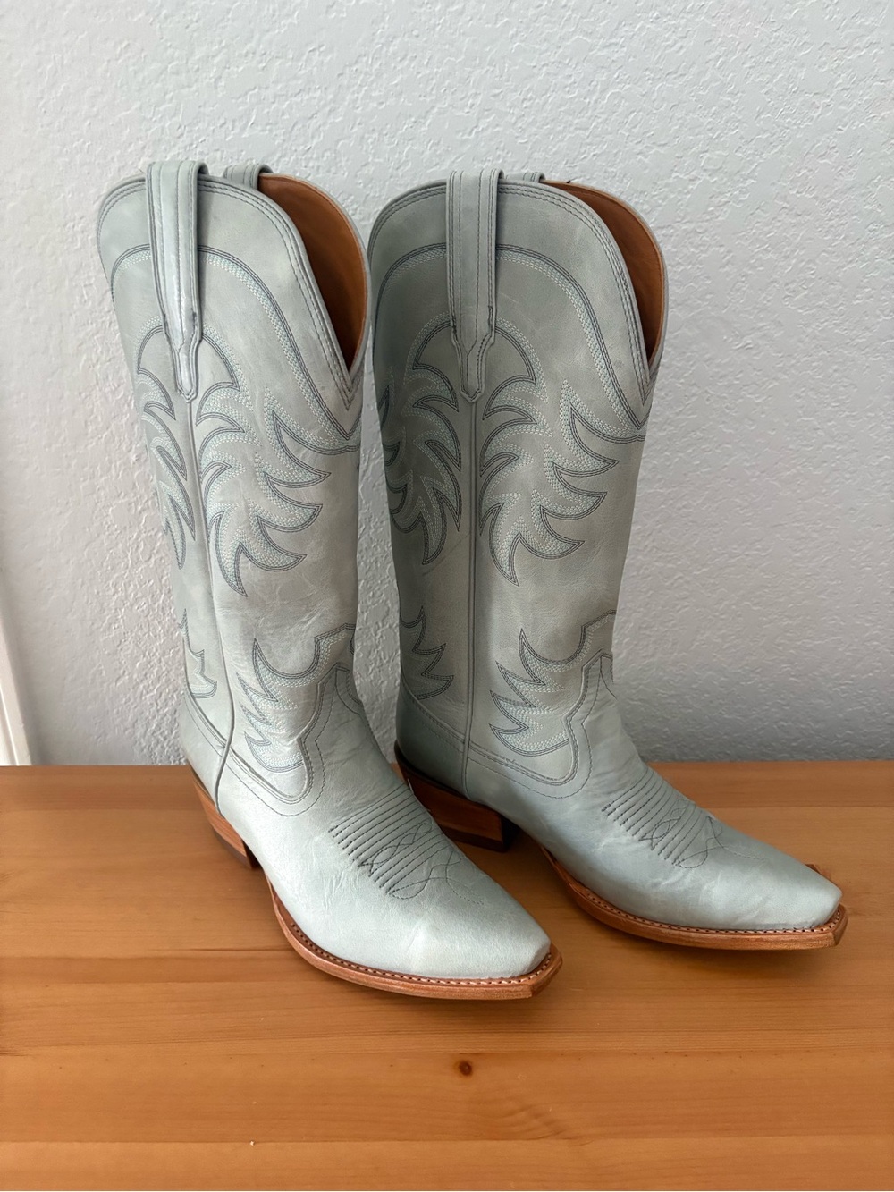 Tecovas The Annie Slate Blue  Leather Western Boots Size 8.5
